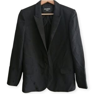 Zadig & Voltaire Victor Star Deluxe Embossed Black Blazer 38 (Medium)